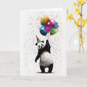 Carte de voeux pour la fête du Panda (Fleur jaune)