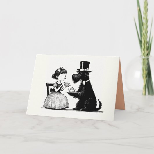 Carte de voeux pour la fête du thé de chien (Devant)