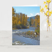 Carte de voeux pour la forêt d'automne et la scène (Fleur jaune)