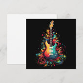 Carte de voeux pour la guitare de Noël (Devant / Derrière)