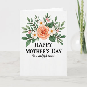 Carte de vœux pour la journée de Peach Rose Niece