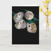 Carte de voeux pour la lune de hérisson (Fleur jaune)