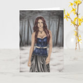 Carte de voeux pour la marche d'hiver (Fleur jaune)