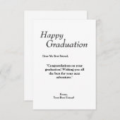 Carte de voeux pour la remise des diplômes (Devant / Derrière)