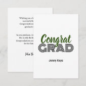 carte de voeux pour la remise des diplômes (Devant / Derrière)