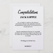 Carte de voeux pour la remise des diplômes (Devant / Derrière)