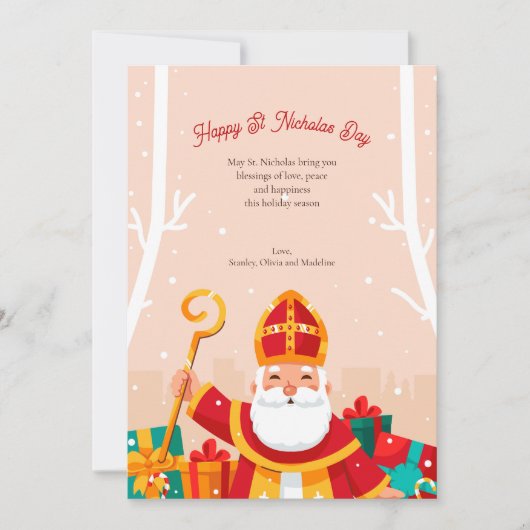 Carte de vœux pour la Saint-Nicolas (Devant)