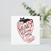 Carte de vœux pour la Saint-Valentin avec un chat  (Debout devant)
