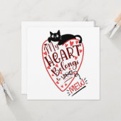 Carte de vœux pour la Saint-Valentin avec un chat  (Devant/Arrière en situation)