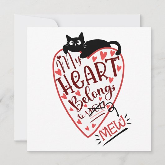 Carte de vœux pour la Saint-Valentin avec un chat  (Devant)