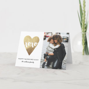 Carte de voeux pour la Saint Valentin XOXO Gilded 