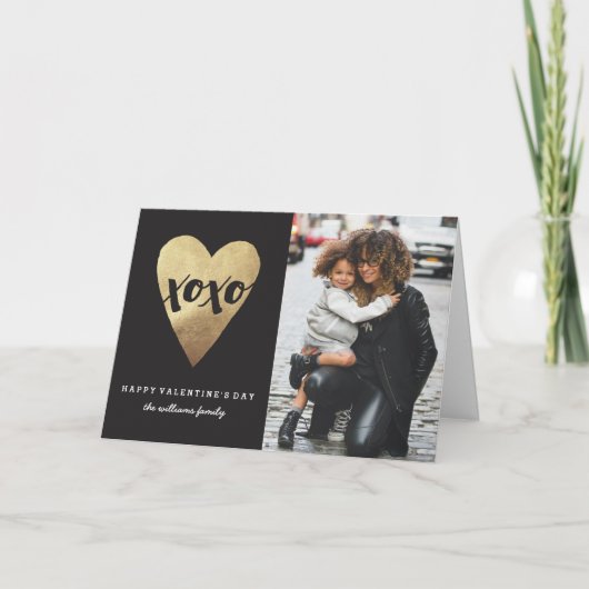 Carte de voeux pour la Saint-Valentin XOXO - Noir (Devant)
