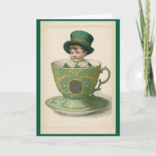 Carte de vœux pour la tasse de thé irlandaise (Devant)