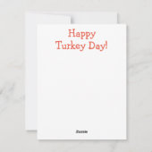 Carte de voeux pour la Turquie stupide de Thanksgi (Dos)