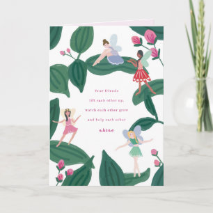 Carte de voeux pour l'amitié des fées du jardin