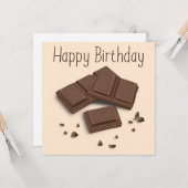 Carte de voeux pour l'anniversaire de chocolat (Devant/Arrière en situation)