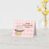 Carte de voeux pour l'anniversaire de Cupcake (Fleur jaune)