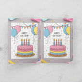 Carte de voeux pour l'anniversaire de Cute Pastel  (Intérieur)