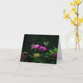 Carte de voeux pour l'anniversaire de deux colibri (Fleur jaune)