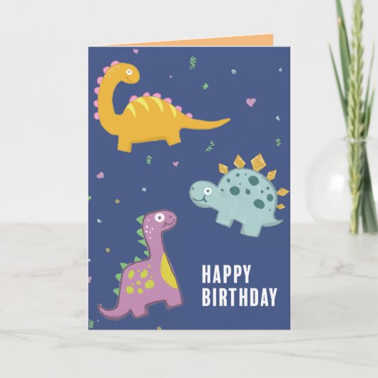 Carte de voeux pour l'anniversaire de Dinosaur (Devant)