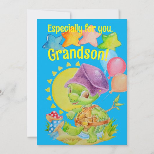 Carte de voeux pour l'anniversaire de Grandson per (Devant)
