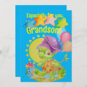 Carte de voeux pour l'anniversaire de Grandson per (Devant / Derrière)