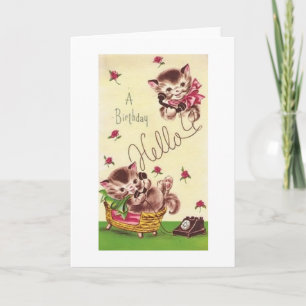 Carte de voeux pour l'anniversaire de Kitten vinta