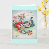 Carte de voeux pour l'anniversaire de Kittens vint (Fleur jaune)