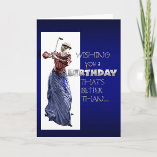 carte de voeux pour l'anniversaire de la dame golf