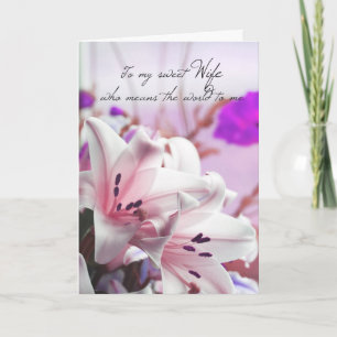 Carte de voeux pour l'anniversaire de la femme ave