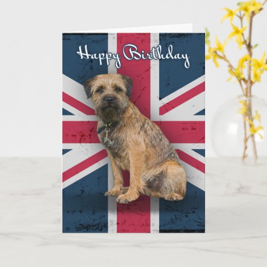 Carte de voeux pour l'anniversaire de la frontière (Fleur jaune)