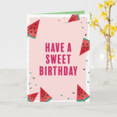 Carte de voeux pour l'anniversaire de la pastèque (Fleur jaune)