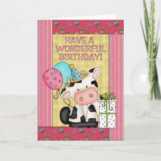 Carte de voeux pour l'anniversaire de la vache (Devant)