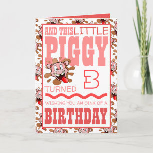 Carte de voeux pour l'anniversaire de Little Piggy