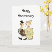 Carte de voeux pour l'anniversaire de l'Oie victor (Fleur jaune)