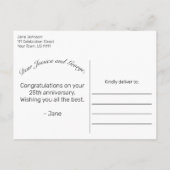 Carte de vœux pour l'anniversaire de mariage en fo (Dos)