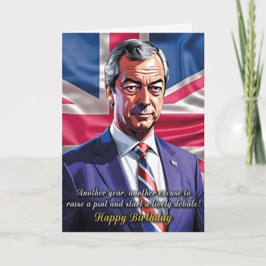 Carte de voeux pour l'anniversaire de Nigel Farage (Devant)