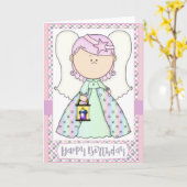 Carte de voeux pour l'anniversaire de petite fille (Fleur jaune)