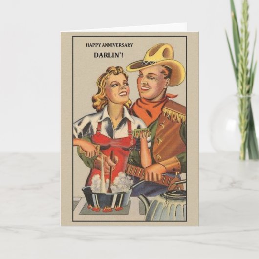 Carte de voeux pour l'anniversaire de Retro Cowboy (Devant)
