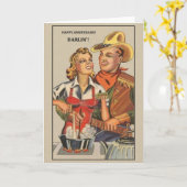 Carte de voeux pour l'anniversaire de Retro Cowboy (Fleur jaune)