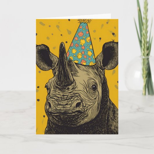Carte de voeux pour l'anniversaire de Rhino (Devant)