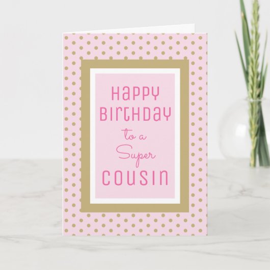 Carte de voeux pour l'anniversaire de Super Cousin (Devant)
