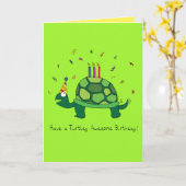 Carte de voeux pour l'anniversaire de Turtle Funny (Fleur jaune)