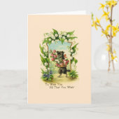 Carte de voeux pour l'anniversaire des chiots vint (Fleur jaune)