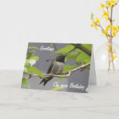Carte de voeux pour l'anniversaire des colibris (Fleur jaune)