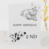 Carte de voeux pour l'anniversaire des enfants 2E (Fleur jaune)