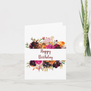 Carte de voeux pour l'anniversaire des fleurs d'au