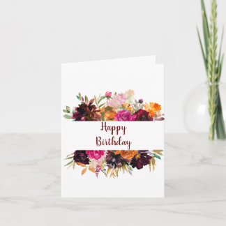 Carte de voeux pour l'anniversaire des fleurs d'au