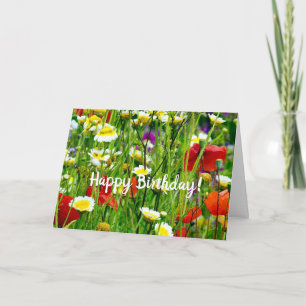 Carte de voeux pour l'anniversaire des fleurs de p
