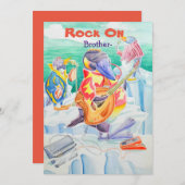 Carte de voeux pour l'anniversaire des frères. (Devant / Derrière)